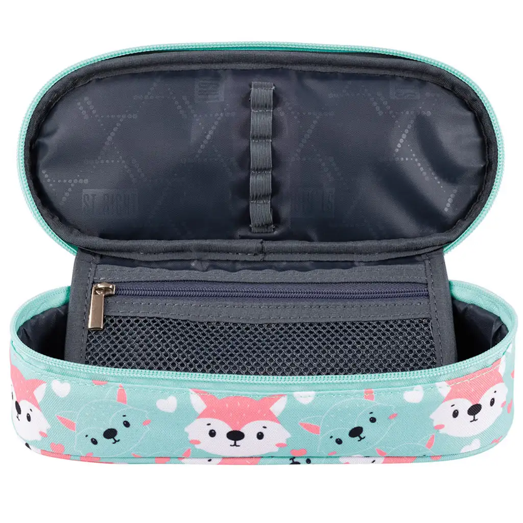 St.Right: Lovely Fox ovales Federmäppchen mit Fuchsmuster in Türkis, 23 cm kép 2