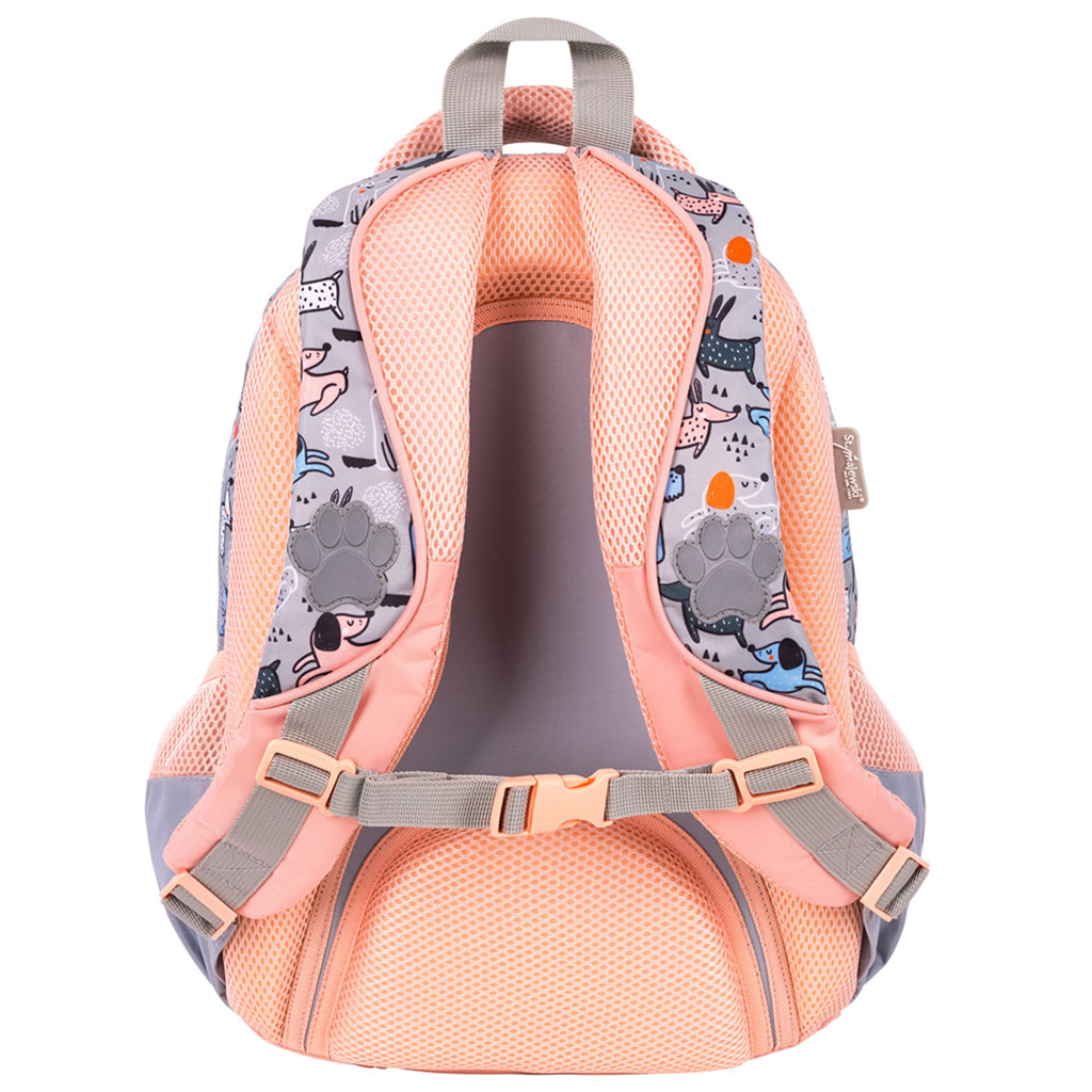 St.Right My Little Friends Grey York vierfach unterteilte Schultasche, Rucksack 40x28x18cm kép 2
