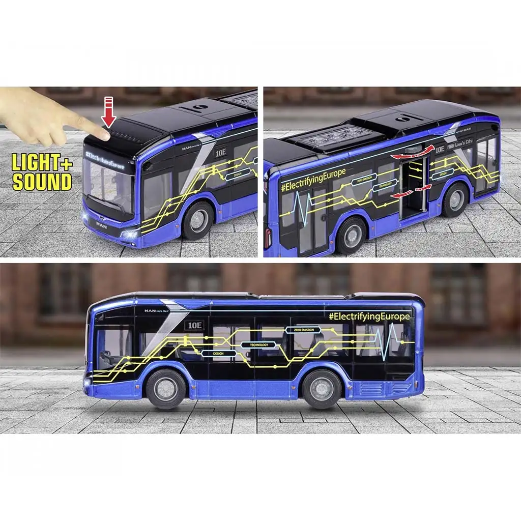 Majorette: MAN Lions City 10E Bus mit Licht und Sound - Simba Toys kép 3