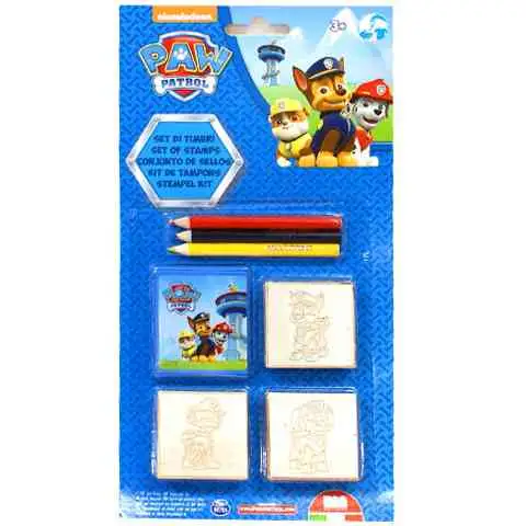 Paw Patrol 3-teiliges Stempelset mit Buntstift