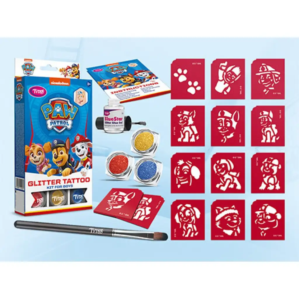 TyToo: Glitzertattoo-Set für Jungen mit Paw Patrol-Motiven kép 2