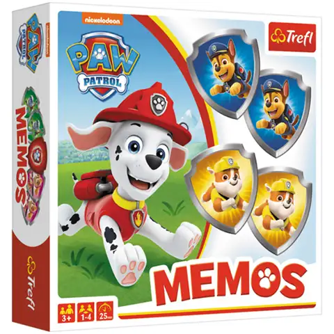 Paw Patrol Memo-Spiel mit schildförmigen Plättchen - Trefl