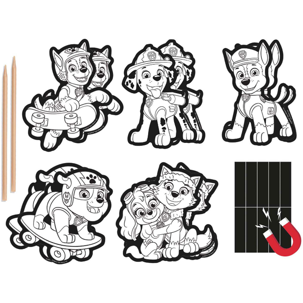 Paw Patrol Kratzbild Kühlschrankmagneten 10-teiliges Kreativset kép 2