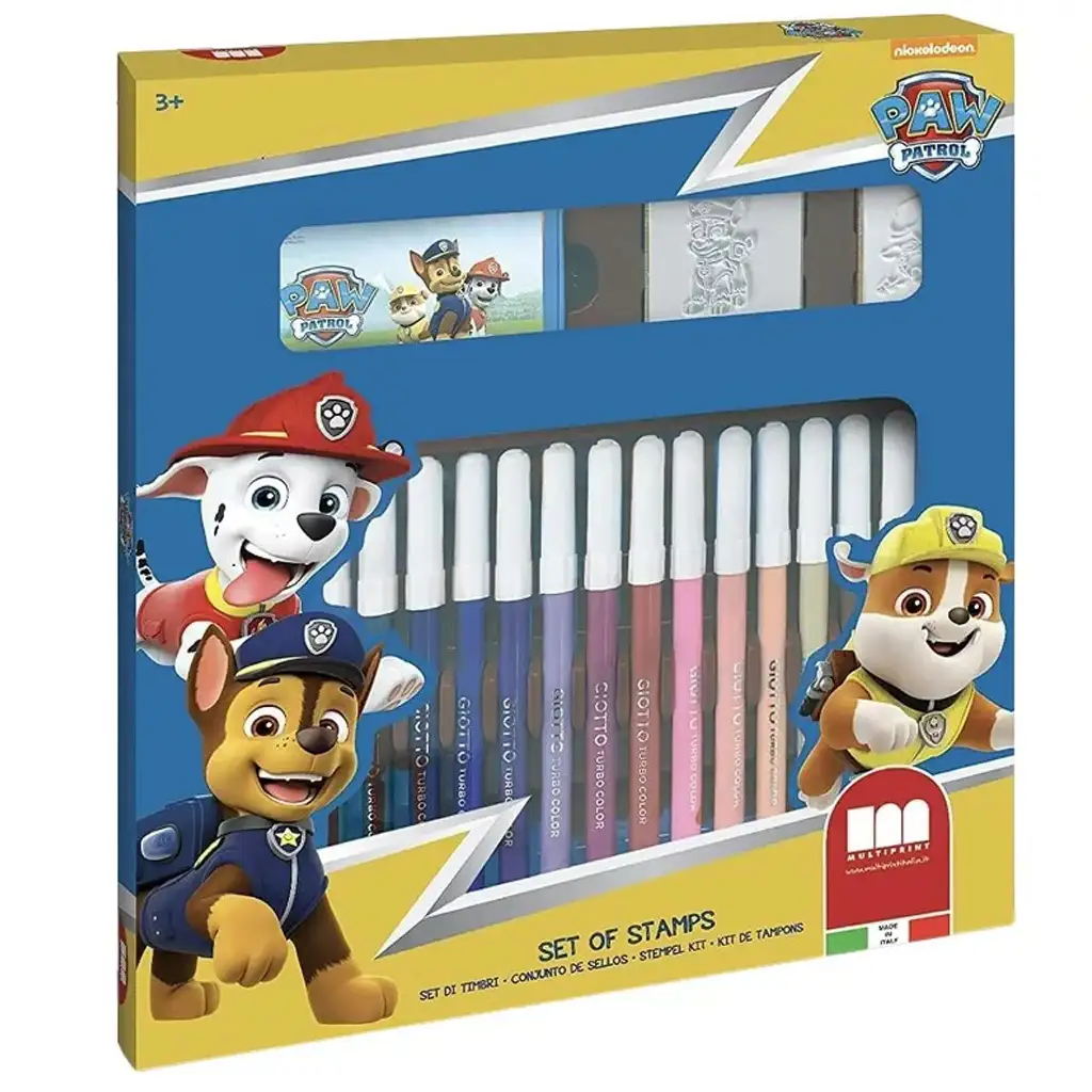 Pfotenpatrouille 18-teiliges Stempelset mit Filzstift - Multiprint