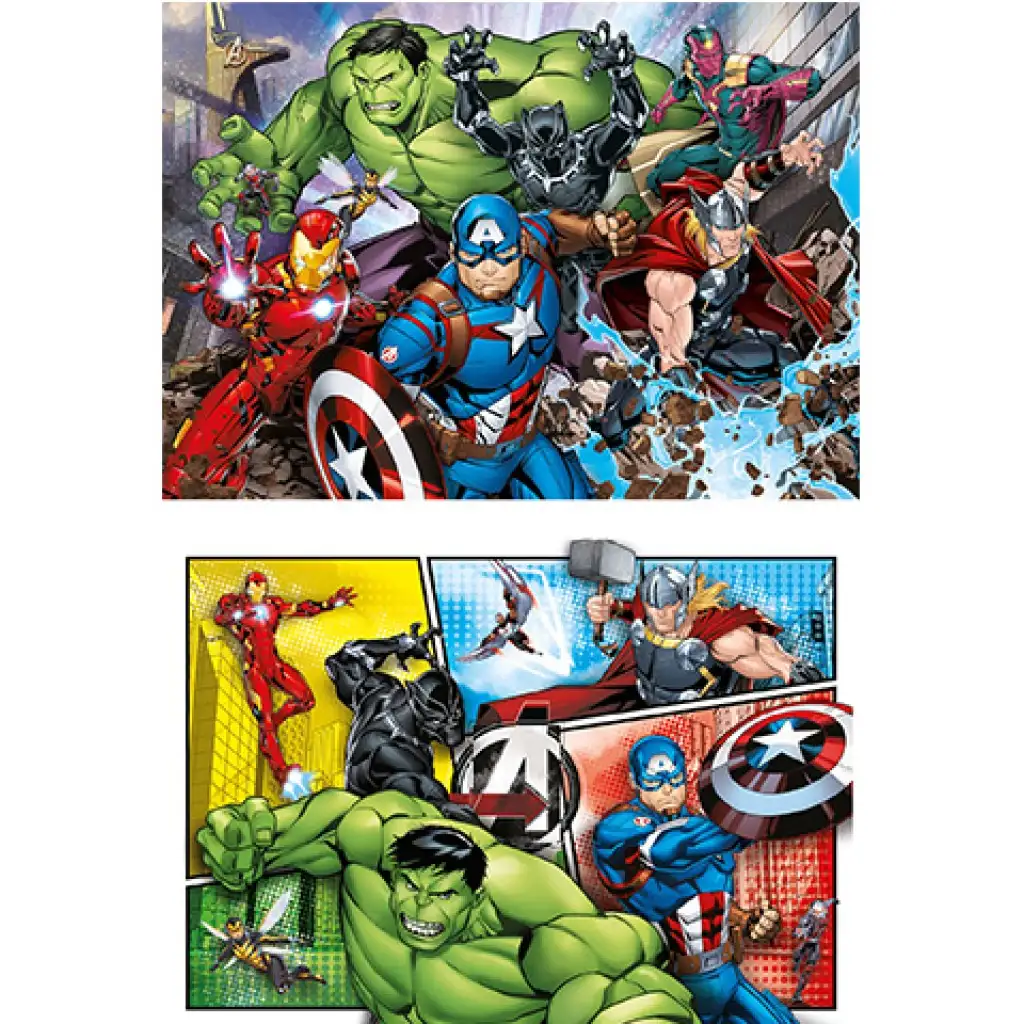 Marvel Avengers Supercolor 2-in-1 Puzzle 2x60 Teile - Clementoni kép 2