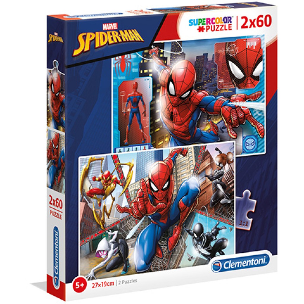 Marvel Spider-Man Supercolor 2-in-1 Puzzle 2x60 Teile - Clementoni