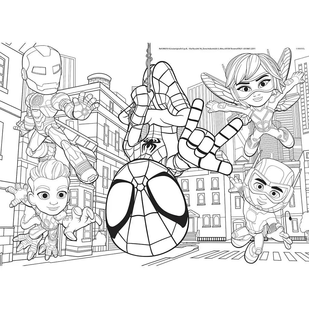 Marvel Spidey 2-in-1 Puzzle mit 48 Teilen und Malbuch 35x25cm – Lisciani kép 2