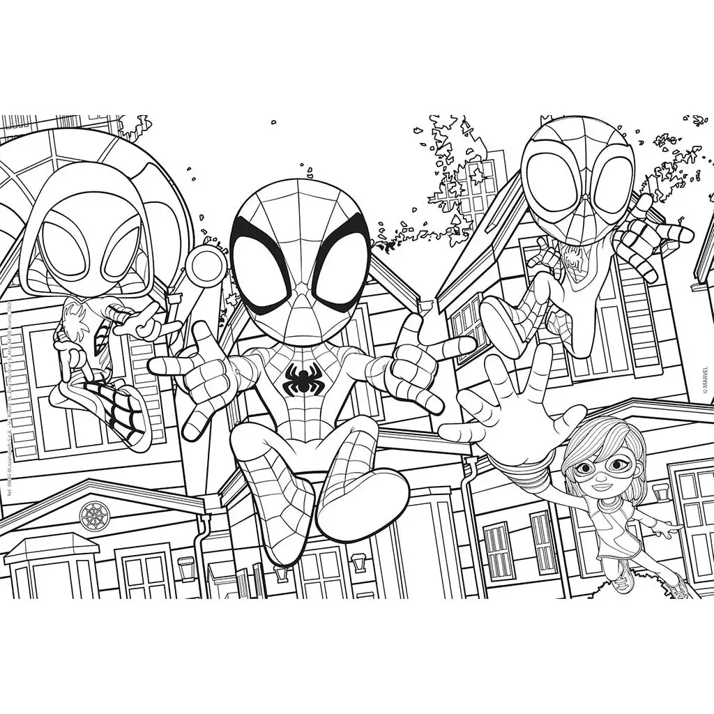 Marvel Spidey und sein Team 2-in-1 Puzzle und Malset, 24-teilig, 50x35 cm – Lisciani kép 2