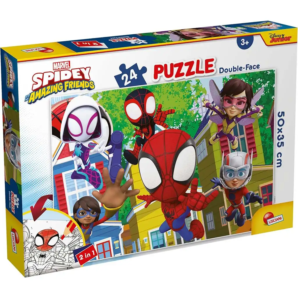 Marvel Spidey und sein Team 2-in-1 Puzzle und Malset, 24-teilig, 50x35 cm – Lisciani