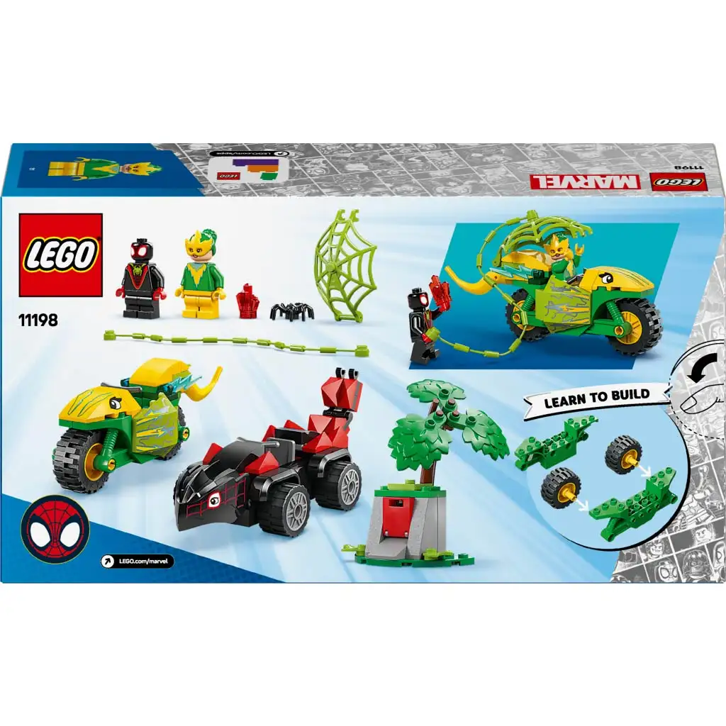 LEGO® Marvel: Spin und Electro - Verfolgung mit dem Dino-Fahrzeug (11198) kép 2