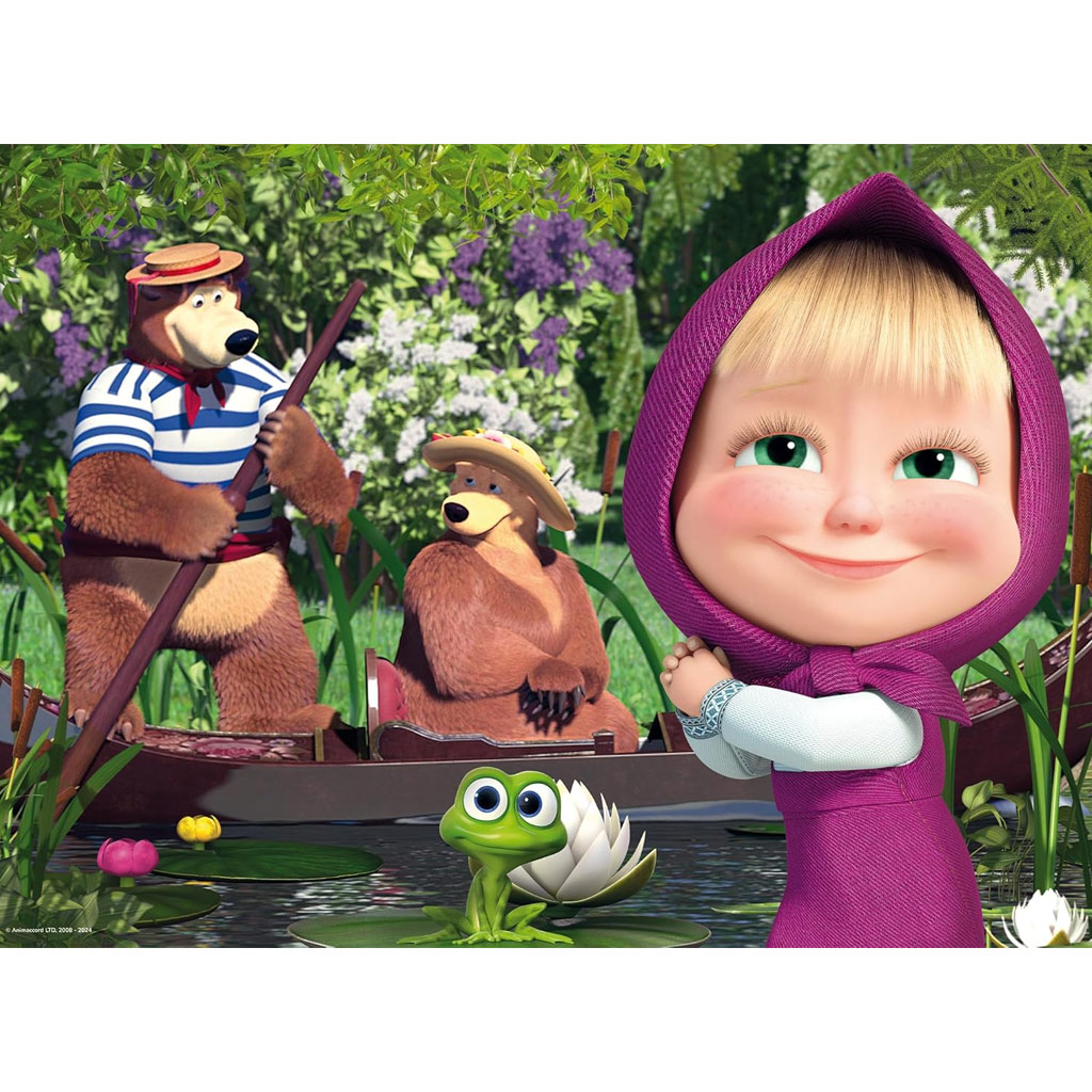 Mascha und der Bär auf dem See 2-in-1 Eco Maxi Puzzle und Ausmalbild, 24 Teile, 70x50cm - Lisciani kép 2