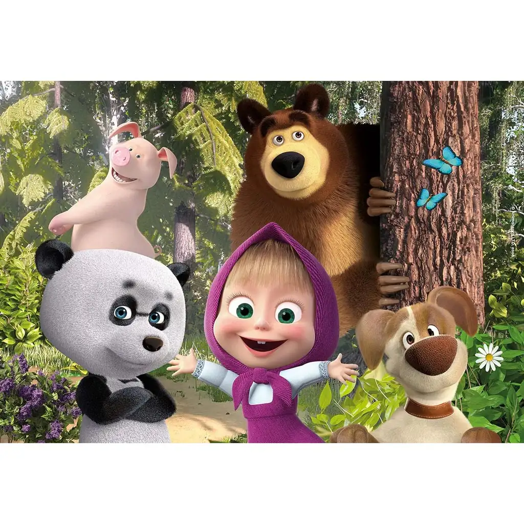 Mascha und der Bär Freunde 24-teiliges Puzzle 50x35cm - Lisciani kép 2