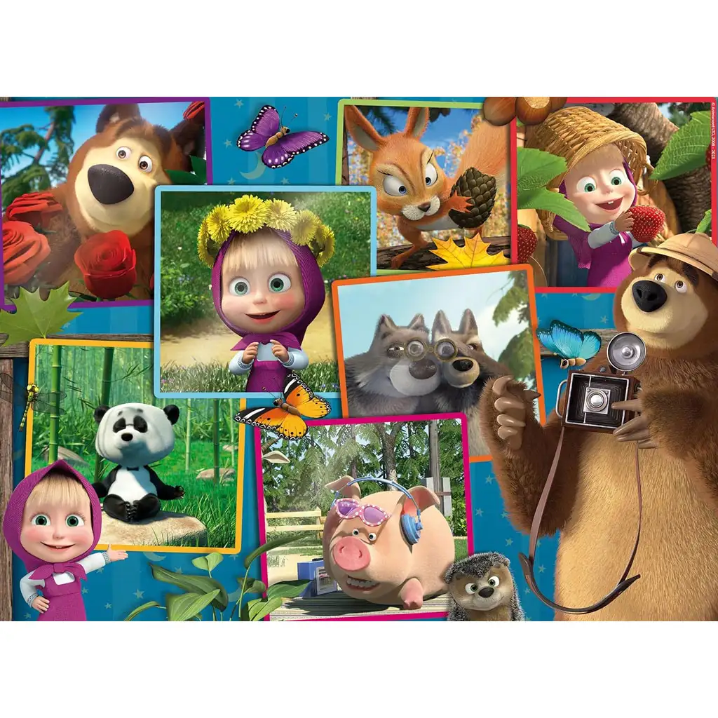 Masha und der Bär Bilder 2-in-1 Maxi Bodenpuzzle mit 35 Teilen und Ausmalbild 70x50cm – Lisciani kép 2
