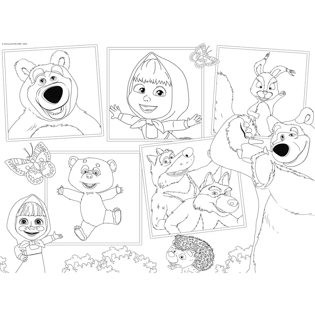 Masha und der Bär Bilder 2-in-1 Maxi Bodenpuzzle mit 35 Teilen und Ausmalbild 70x50cm – Lisciani kép 3