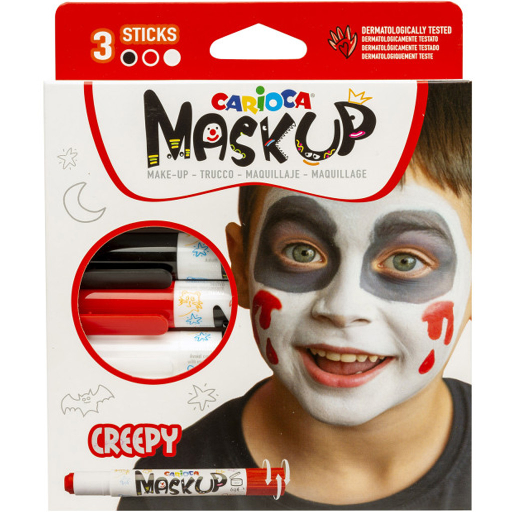 Maskup: Halloween-Gesichtsschminkset mit 3 Farben – Carioca
