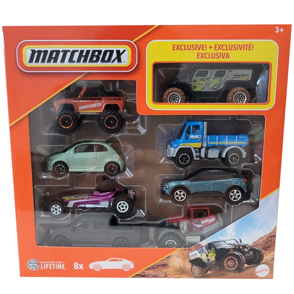 Matchbox: 8-teiliges Auto-Set mit exklusivem GHE-O Rescue-Fahrzeug – Mattel