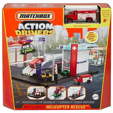 Matchbox: Action Drivers Helikopter-Rettungsstation Spielset - Mattel