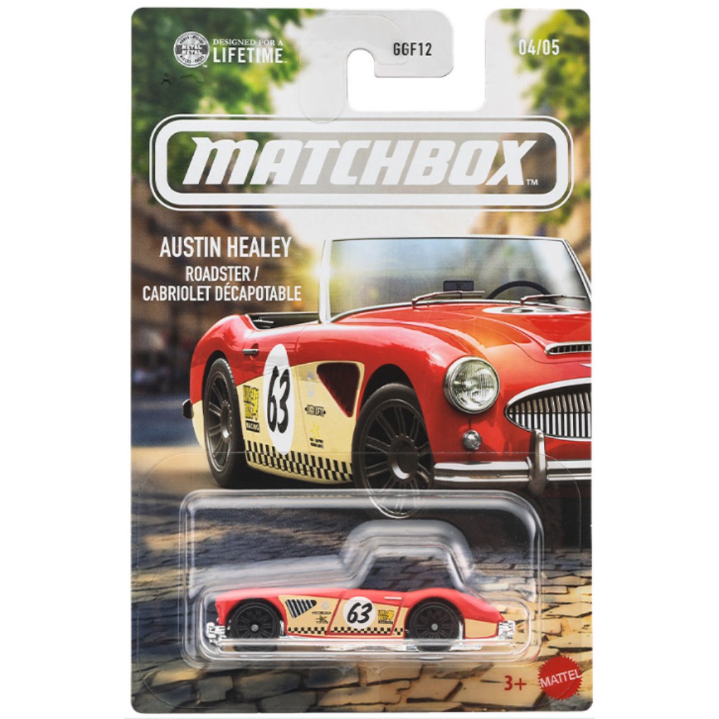 Matchbox ikonischer Austin-Healey Roadster Spielzeugauto im Maßstab 1:64 – Mattel