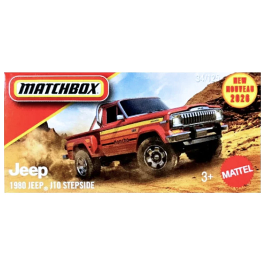 Matchbox: 1980 Jeep J10 Stepside Spielzeugauto in Pappschachtel 1:64 – Mattel