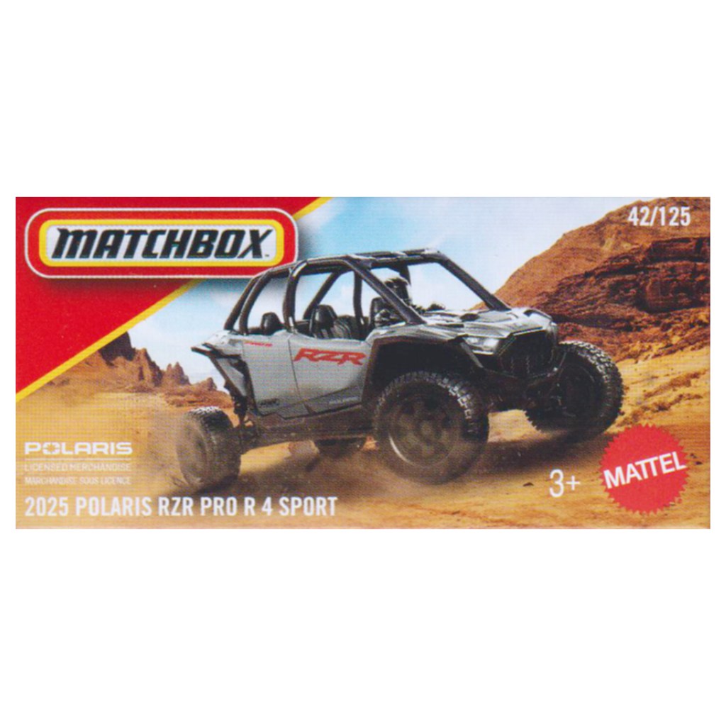 Matchbox 2025 Polaris RZR Pro R 4 Sport graues Modellauto im Maßstab 1:64 – Mattel