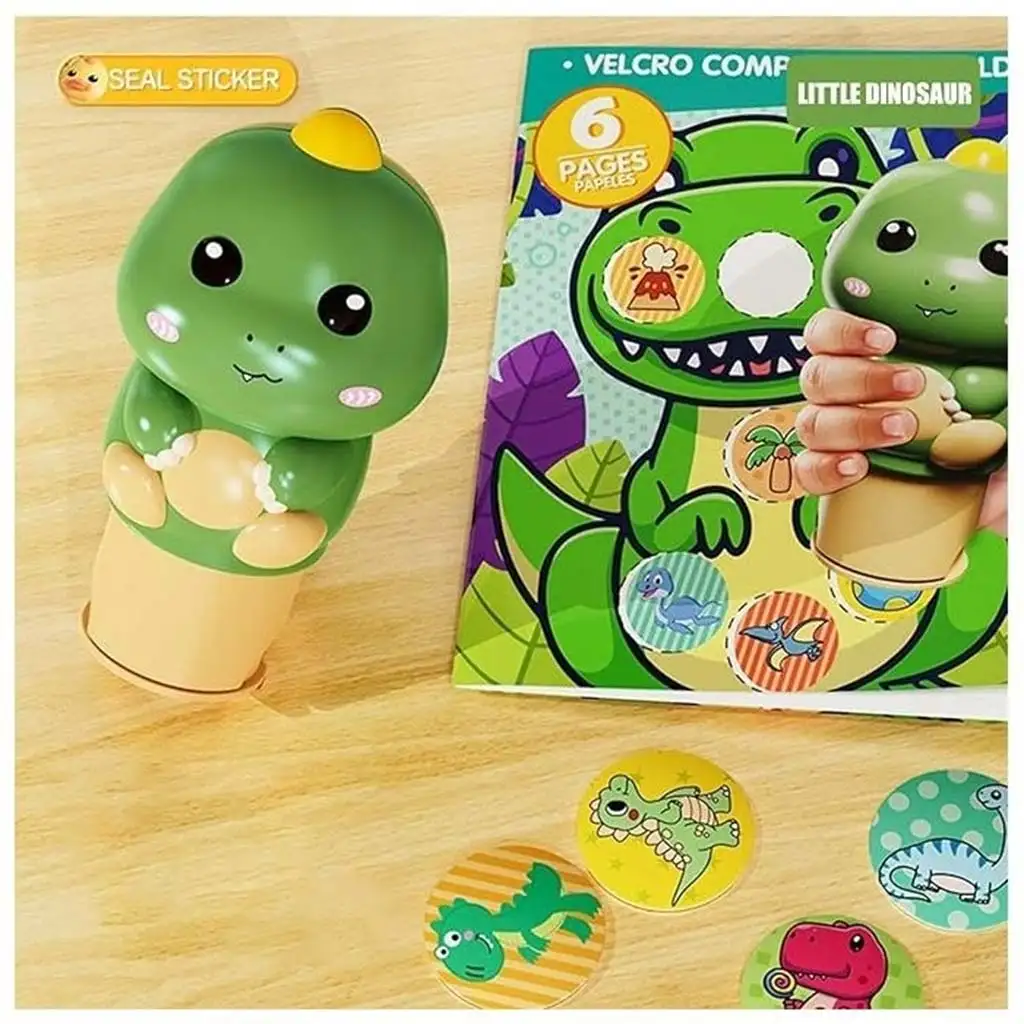 Luna: Dinosaurier-Sticker-Set mit 100 Stück und Dino-Stempel kép 2