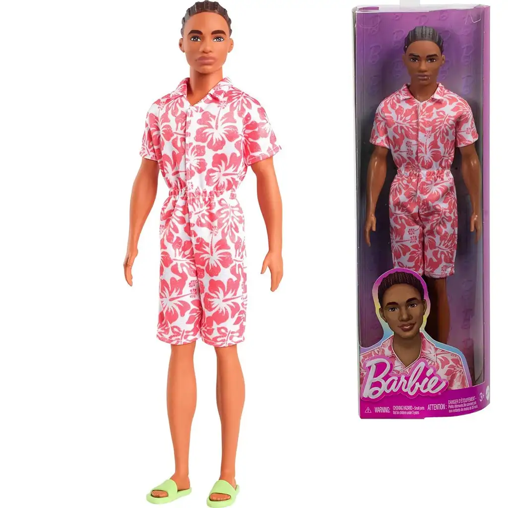 Barbie: Modeikone Ken-Puppe in rosa Blumenoutfit - Mattel