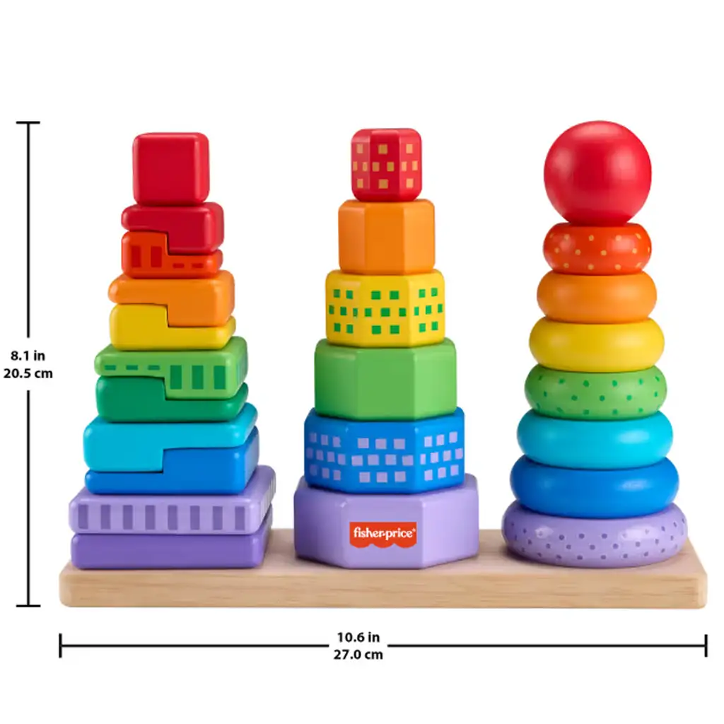 Fisher-Price Bunte Formensortierer und Stapelpyramide Spielset - Mattel kép 2