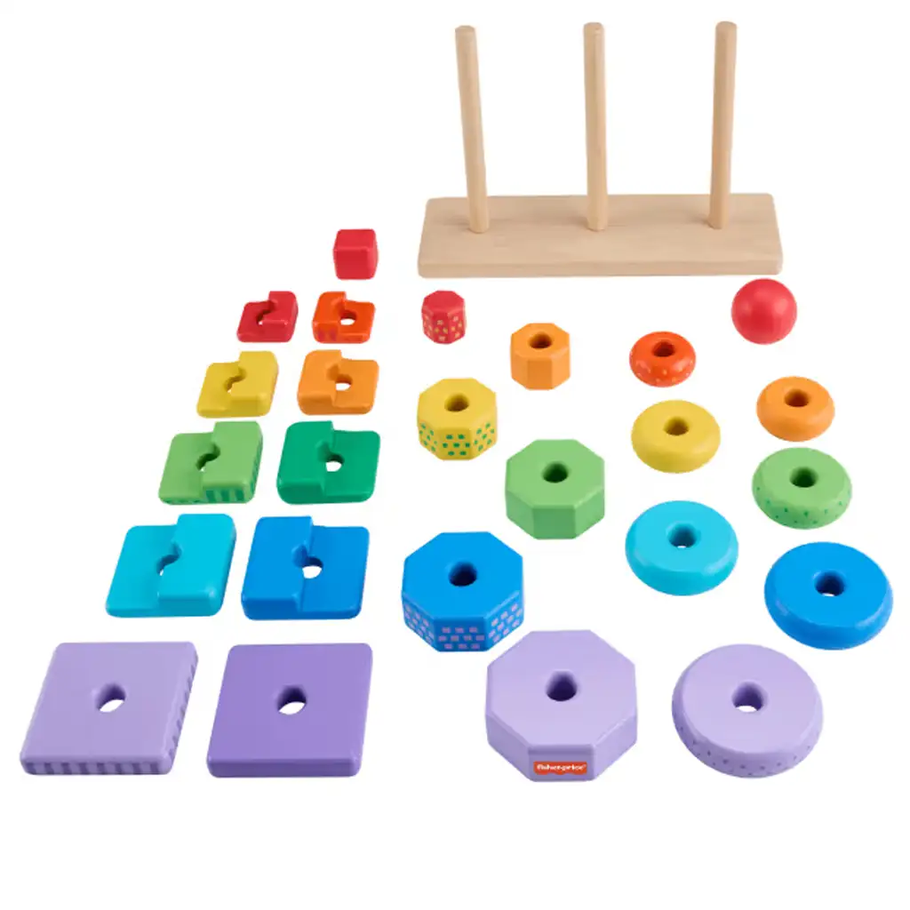 Fisher-Price Bunte Formensortierer und Stapelpyramide Spielset - Mattel kép 3