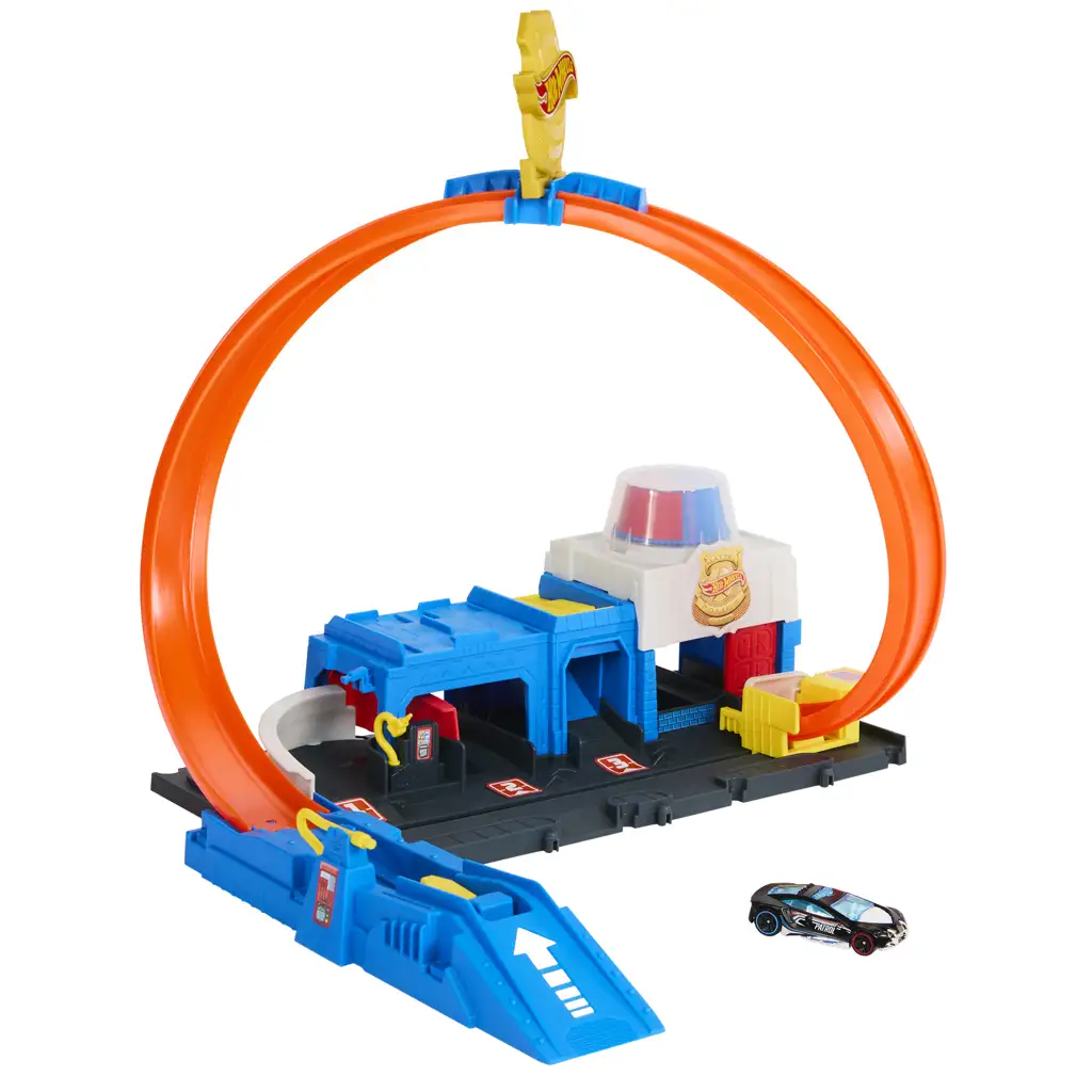 Hot Wheels City: Super Polizeistation Spielset mit kleinem Auto - Mattel kép 2