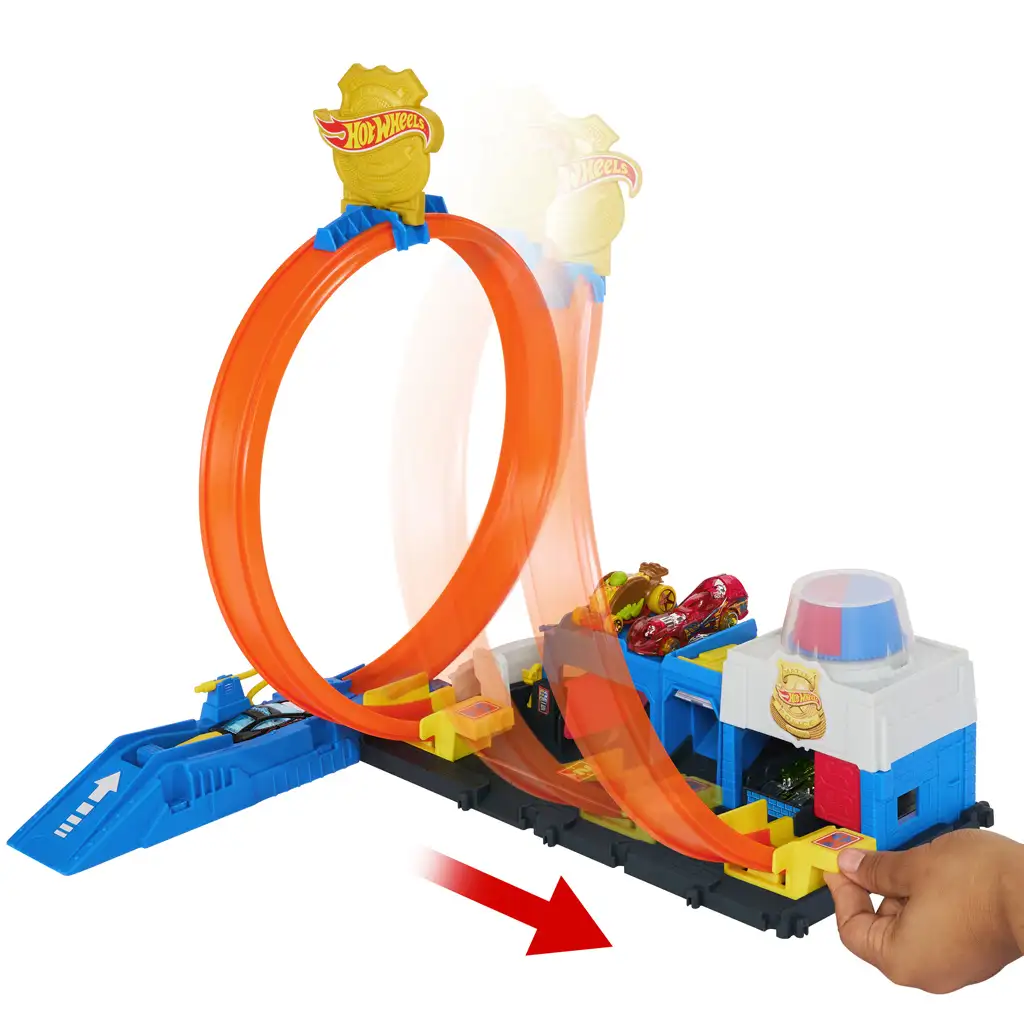 Hot Wheels City: Super Polizeistation Spielset mit kleinem Auto - Mattel kép 3