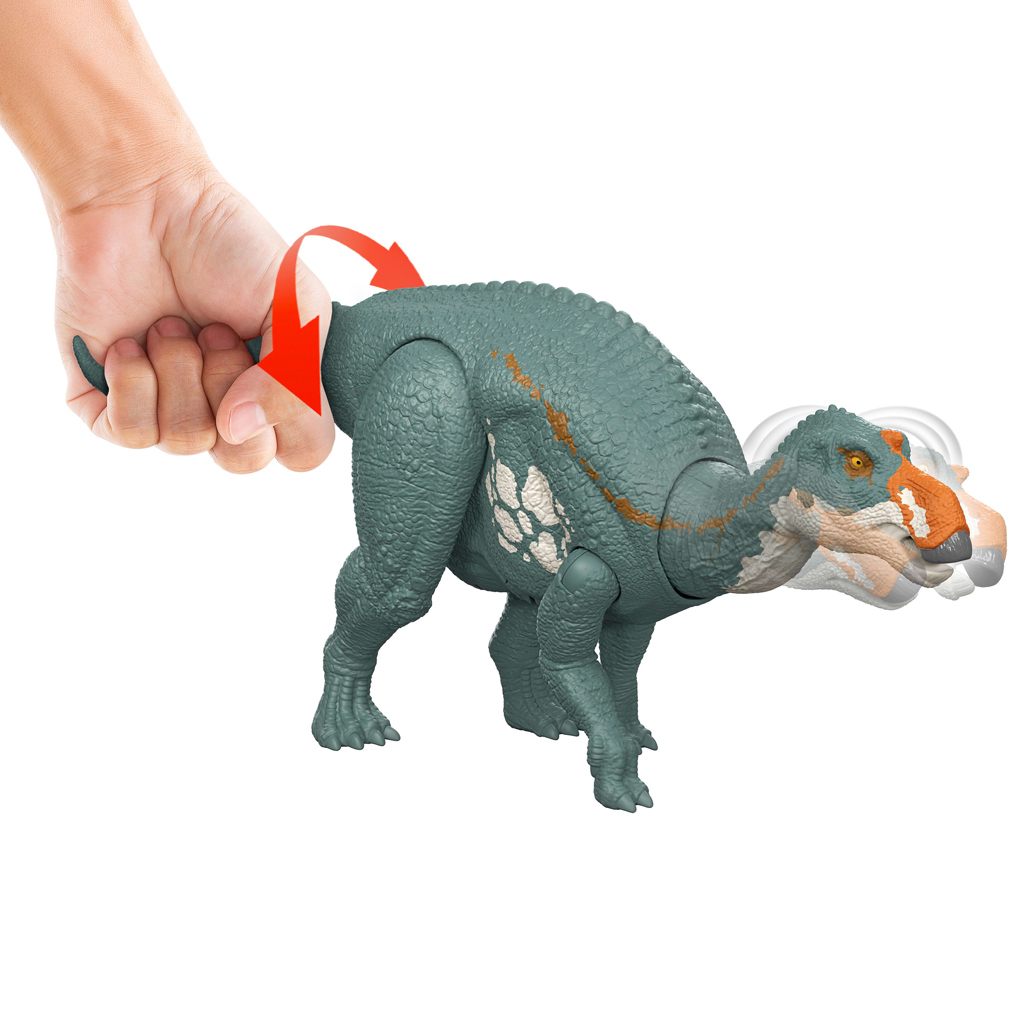 Jurassic World: Wiedergeburt Wild Roar Maiasaura angreifende Dinosaurier-Figur - Mattel kép 2