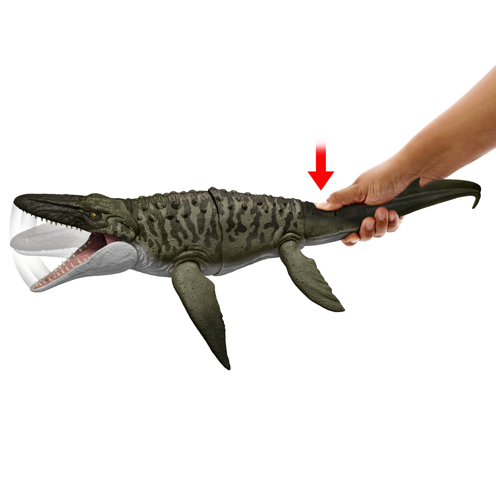 Jurassic World: Wiedergeburt – Bite N Blast Mosasaurus Figur - Mattel kép 4