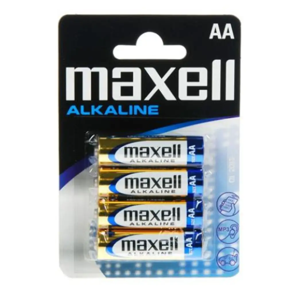 Maxell: Alkaline-Batterie 1,5V AA LR6 4 Stück in Blisterverpackung