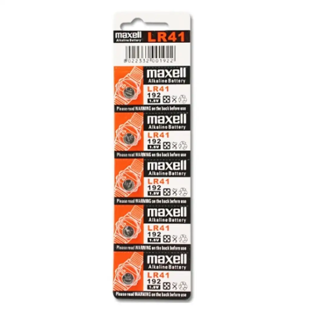Maxell: Alkaline-Knopfzelle LR41 1,5V in 10er-Blisterpackung