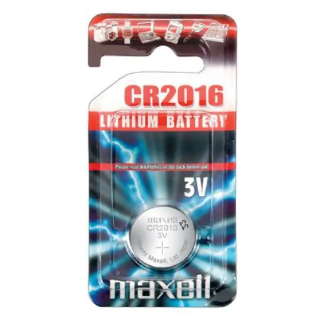 Maxell: Alkalische Lithium-Knopfzelle CR2016 1 Stück in Blisterverpackung