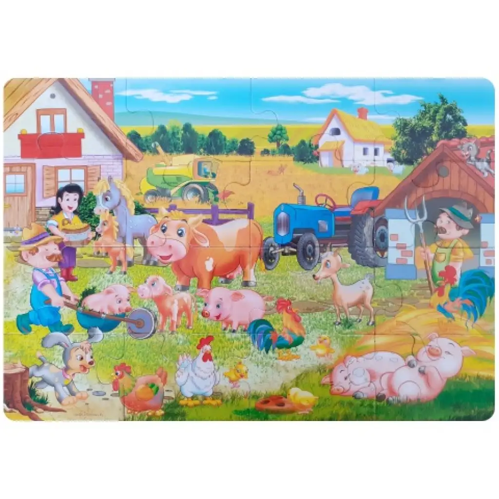 Maxi-Puzzle mit Bauernhoftieren - D-Toys kép 2