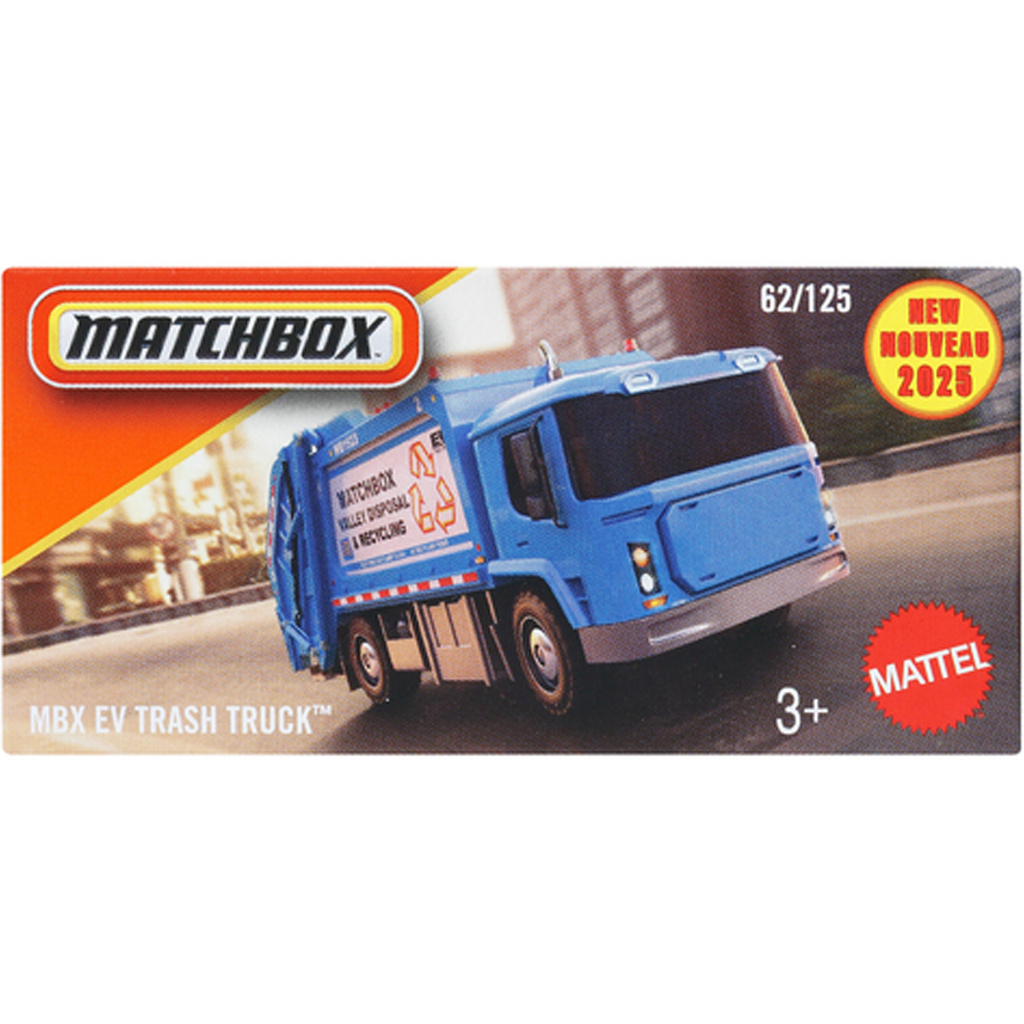 Matchbox: MBX EV Müllwagen im Pappkarton 1/64 - Mattel