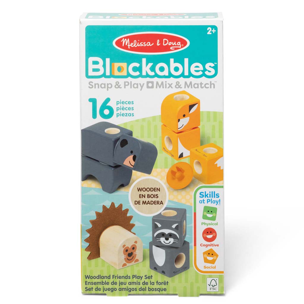 Melissa&Doug: Blockables - Erdei állatok fa játékszett - Spin master kép 1