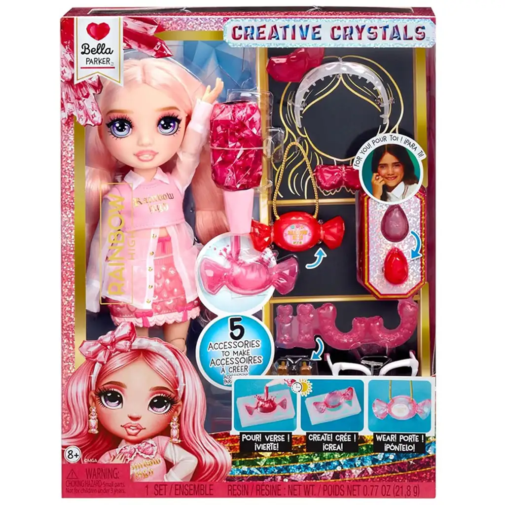 Rainbow Crystal Bella divatbaba csináld magad kiegészítőkkel kép 1