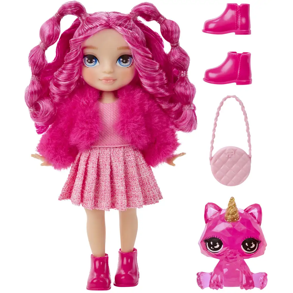Rainbow High: Magenta kleine Schwester Puppe mit Zubehör kép 3