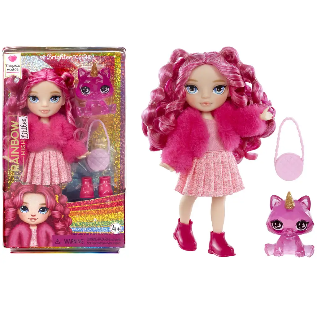 Rainbow High: Magenta kleine Schwester Puppe mit Zubehör kép 2