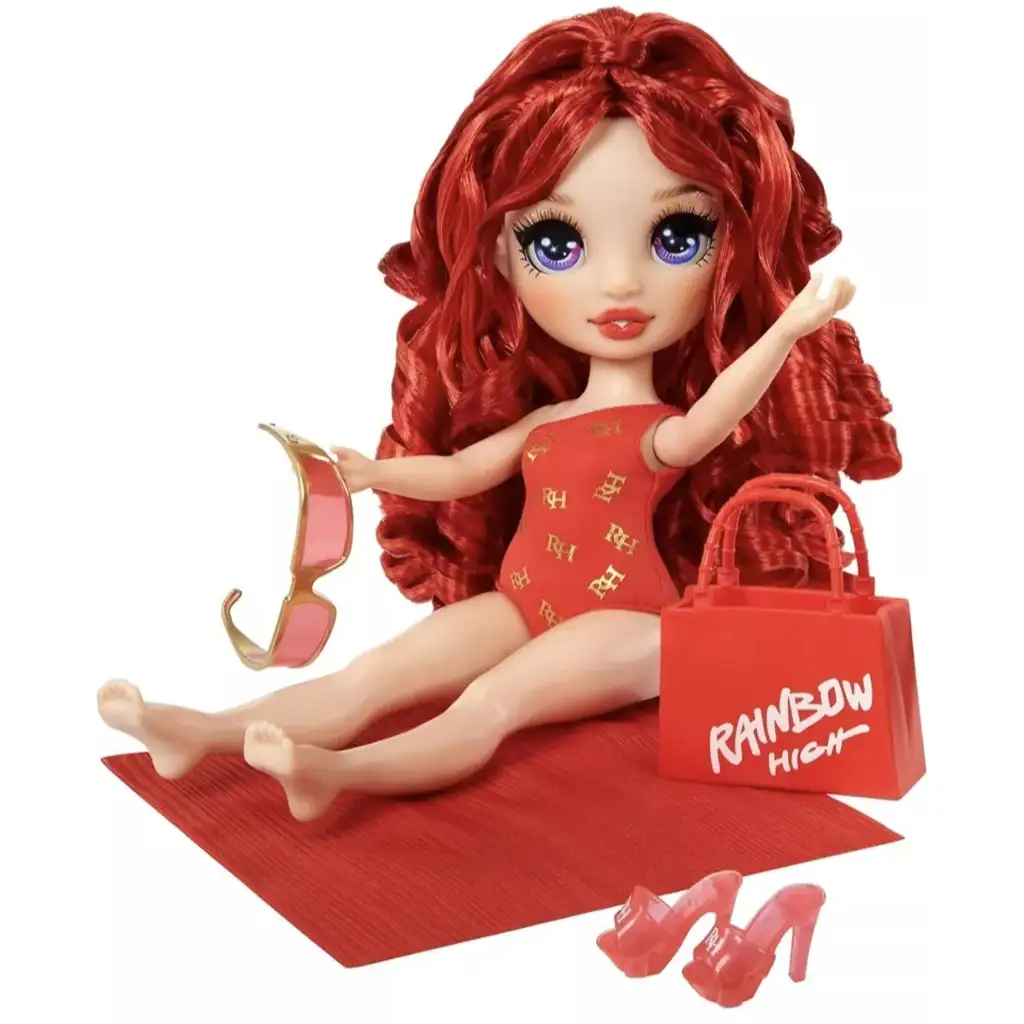 Rainbow High: Modische Strand-Sonnenbade-Puppe Ruby zum Anziehen kép 2