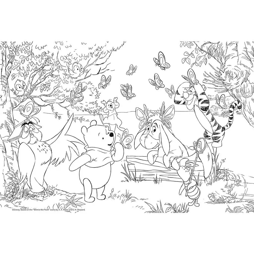 Winnie Puuh 2-in-1 Maxi Puzzle mit 24 Teilen und Malvorlage 70x50 cm – Lisciani kép 2