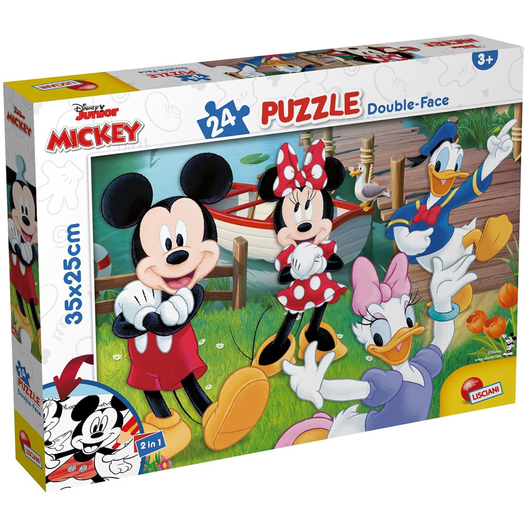 Micky Maus 2-in-1 Puzzle und Malset, 24 Teile, 35x25cm – Lisciani