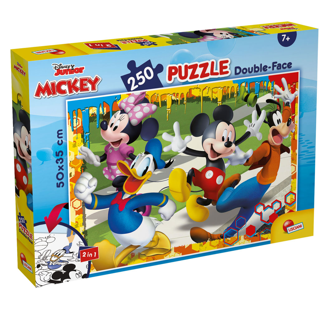 Micky Maus 2-in-1 Puzzle und Malset, 250 Teile, 50x35cm – Lisciani