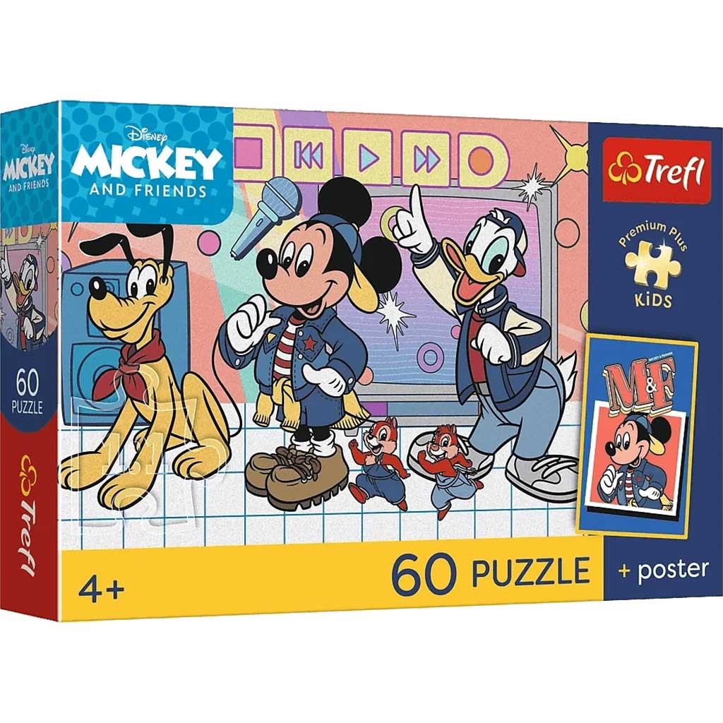 Disney Mickey egér és barátai 60db-os prémium plusz kids puzzle poszterrel - Trefl kép 1
