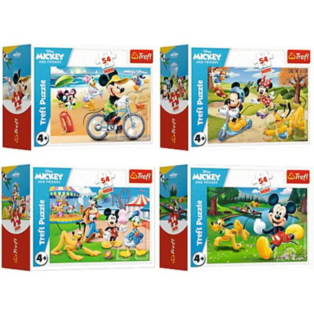 Mickey egér egy nap a barátokkal 54db-os mini puzzle 4 változatban - Trefl kép 1