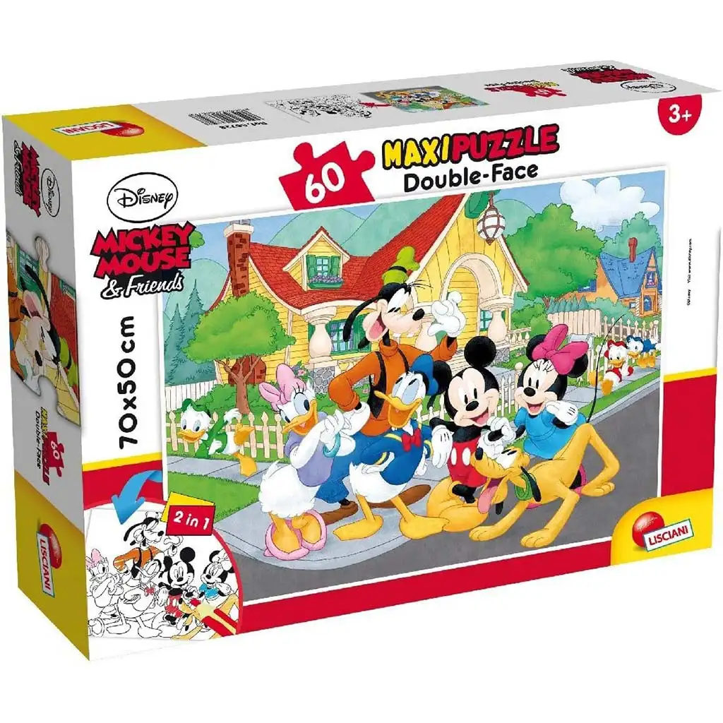 Mickey Maus und seine Freunde 2-in-1 60-teilige Maxi-Puzzle und Malset 70x50cm - Lisciani
