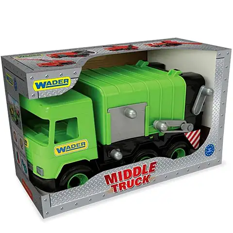 Middle Truck: Müllwagen 43cm grün - Wader kép 2