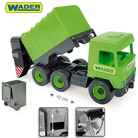 Middle Truck: Müllwagen 43cm grün - Wader kép 3
